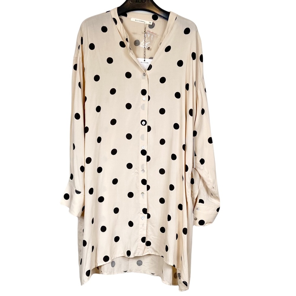 Ellison Cream Midi Dress with Black Polka Dots